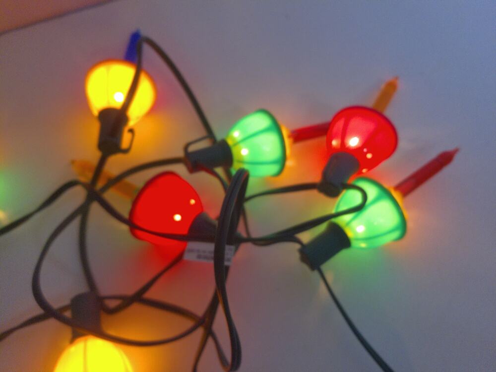 Vintage Christmas Multicolor Bubble Lights Set of 7